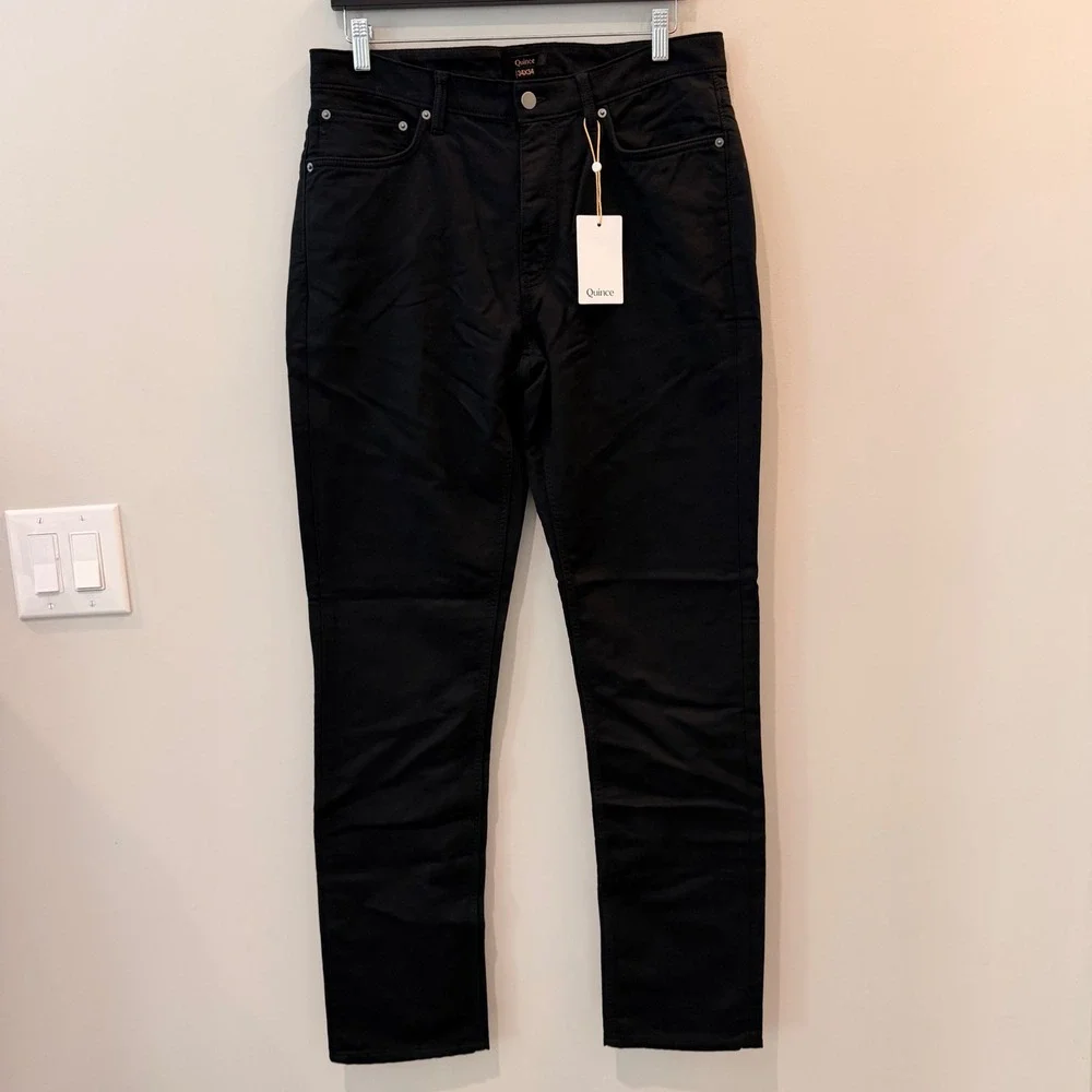 Quince Comfort Stretch Traveler 5 Pocket Pants Slim Office Date Black 34 34 NWT